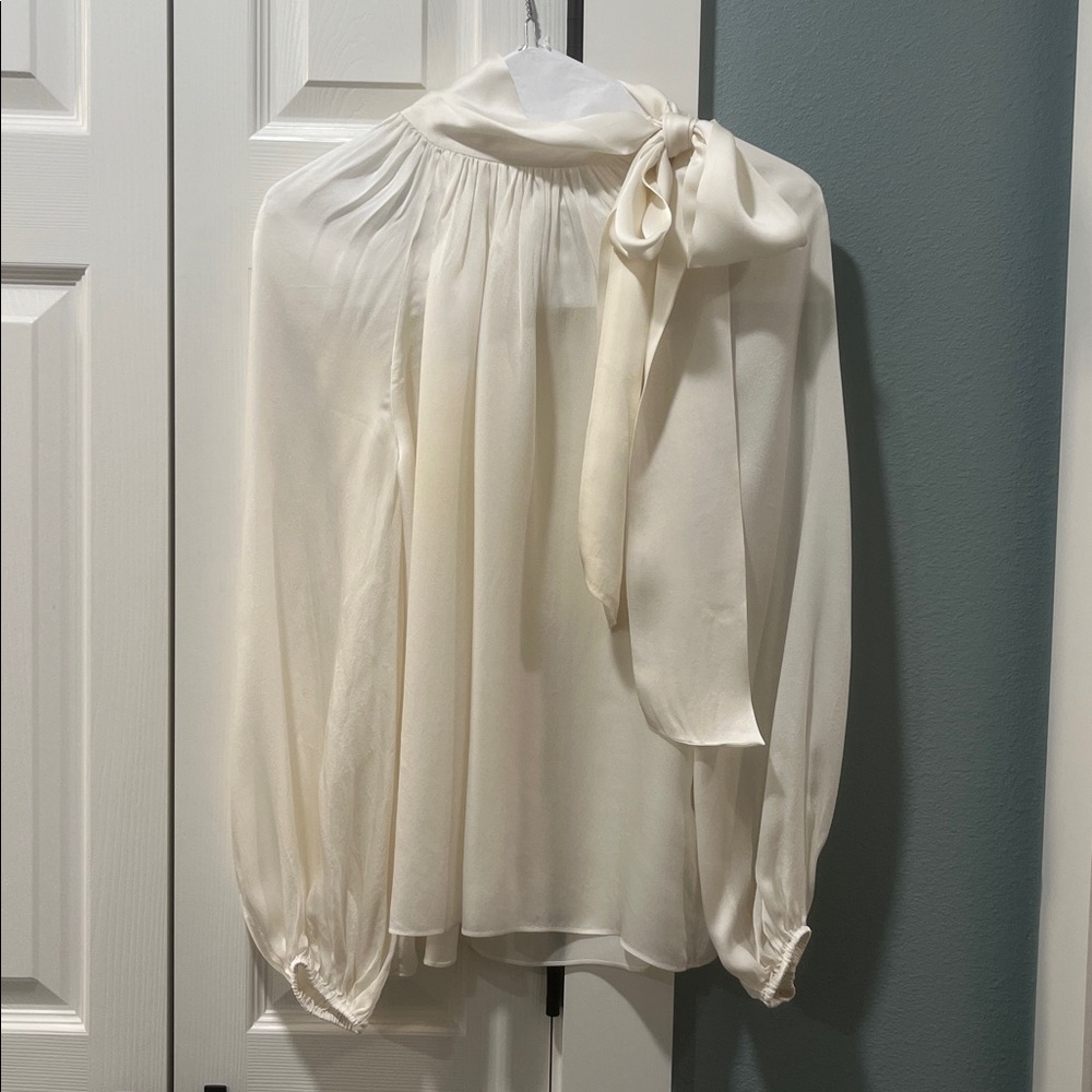 Zimmermann silk Cream Blouse with Bow